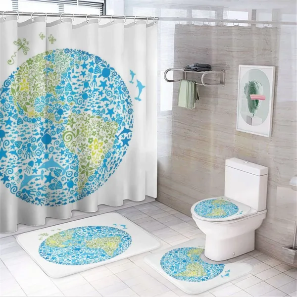 Planet Ecology Theme on a shower curtain