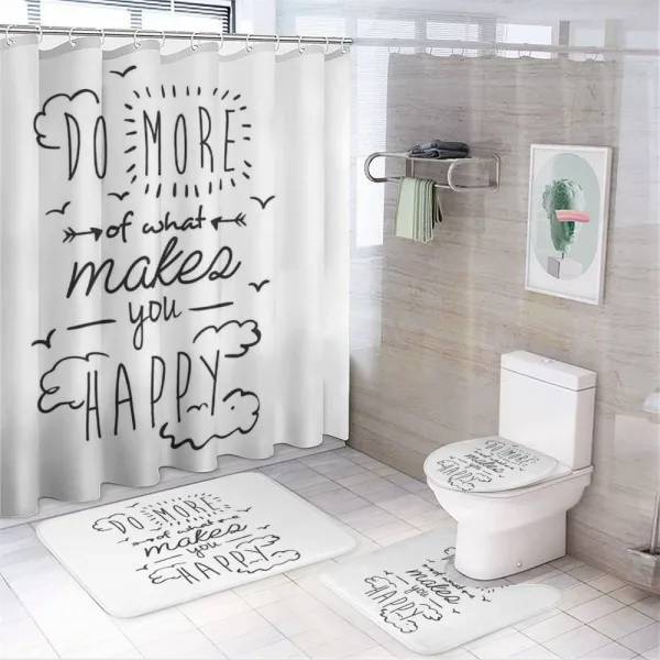 Positive Attitude Phrase on a shower curtain