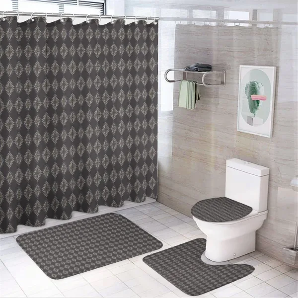Rhombus in Earth Tones on a shower curtain