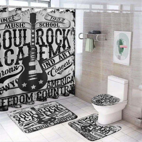 Rock Music Poster Image on a shower curtain