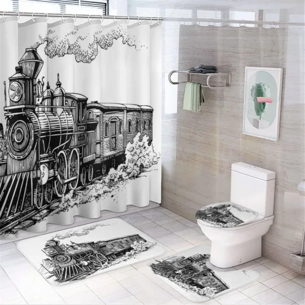 Rustic Old Train on a shower curtain
