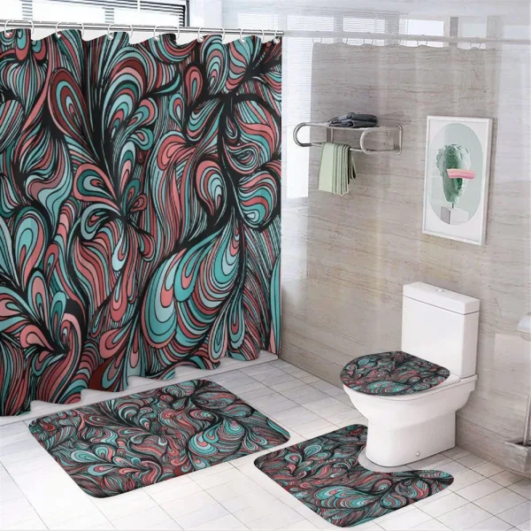 Shapes with Dim Colors on a shower curtain