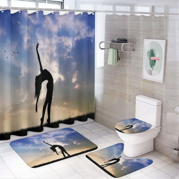 Silhouette Dancing Nature on a shower curtain