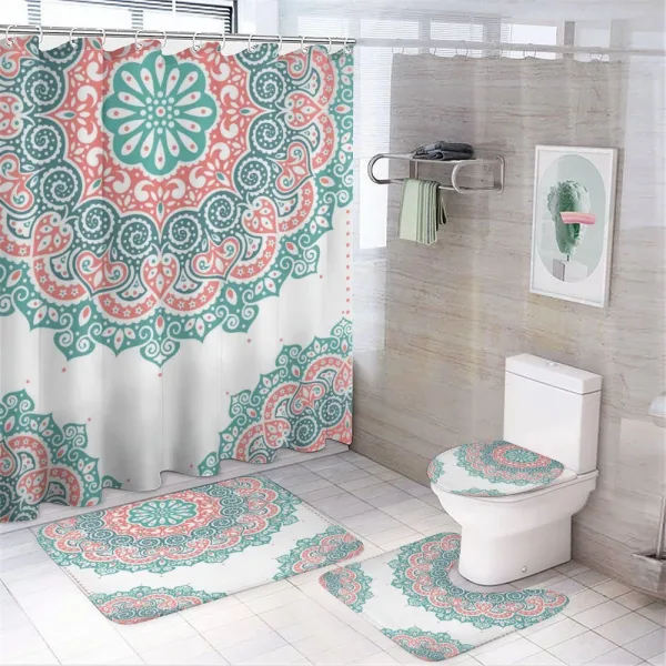 Soft Toned Mandala Asian on a shower curtain