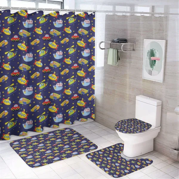 Transportation Boys on a shower curtain