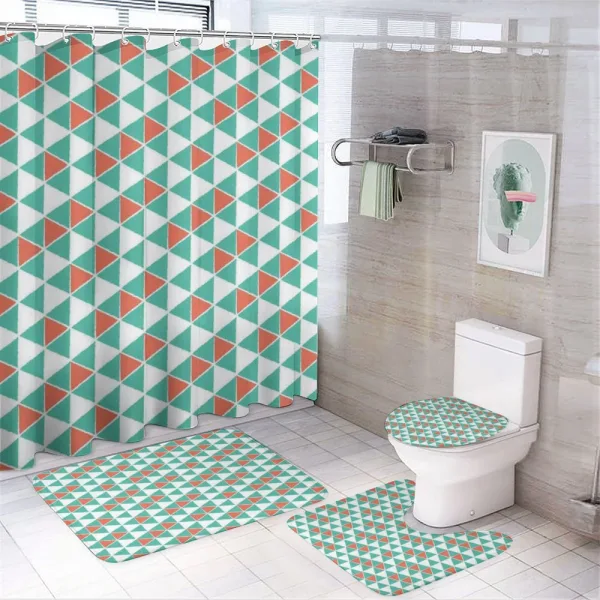 Triangle Arrangement on a shower curtain
