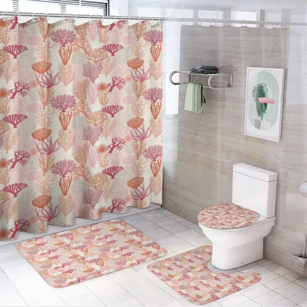 Various Coral Formations on a shower curtain