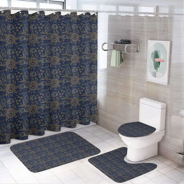 Vintage Doodle Style Star on a shower curtain