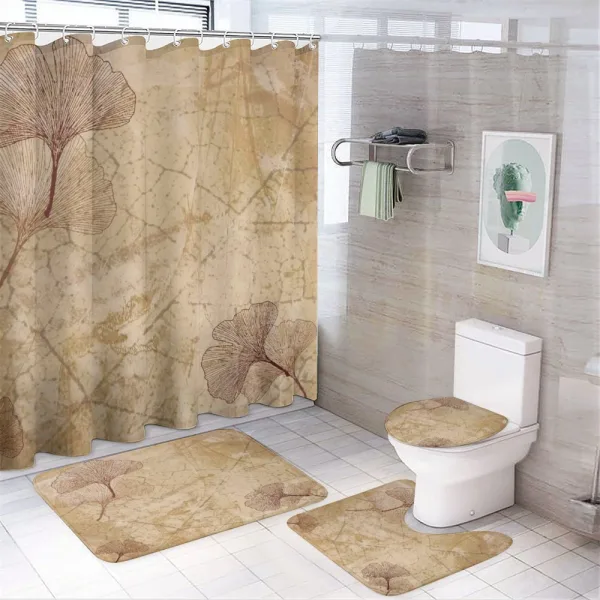 Vintage Leaves Grunge on a shower curtain