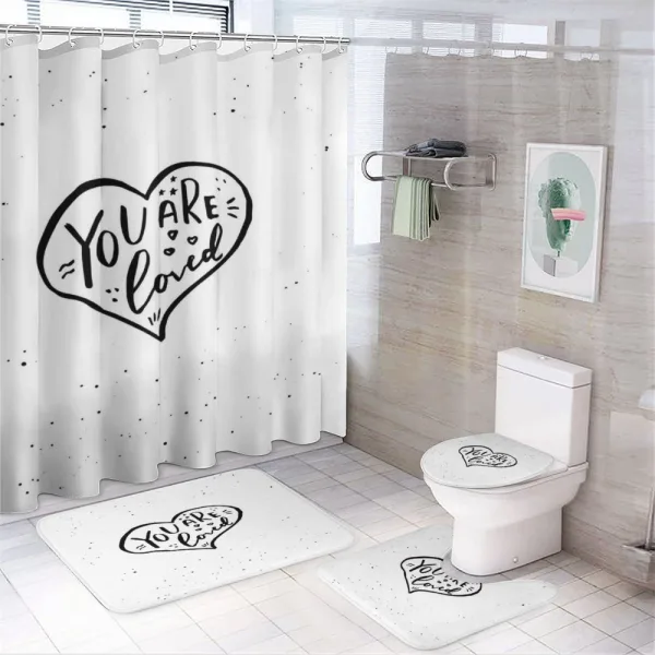 You Are Loved Heart on a shower curtain