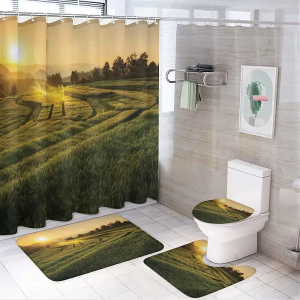Barley Woods Sunset on a shower curtain
