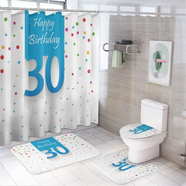 Birthday on a shower curtain