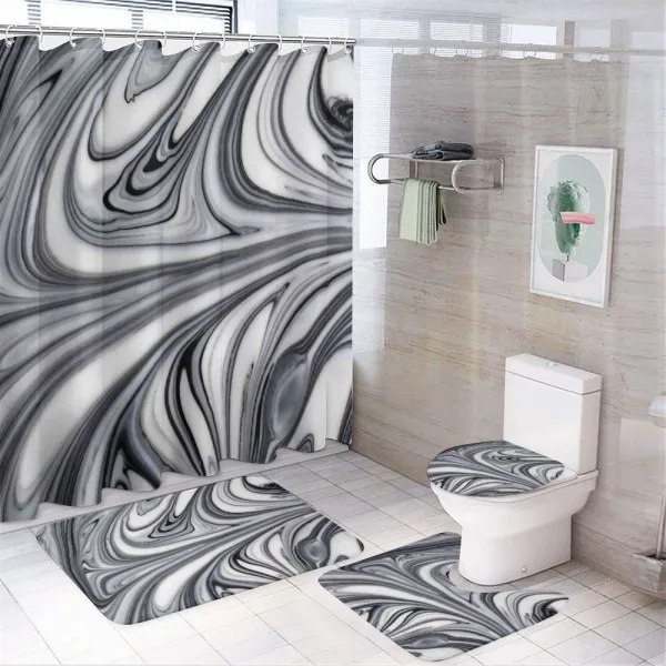 Black White Surreal Art on a shower curtain
