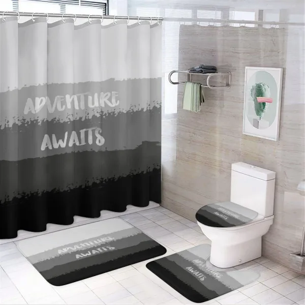 Brush Stroke Words on a shower curtain