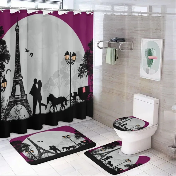 Couple with Full Moon on a shower curtain