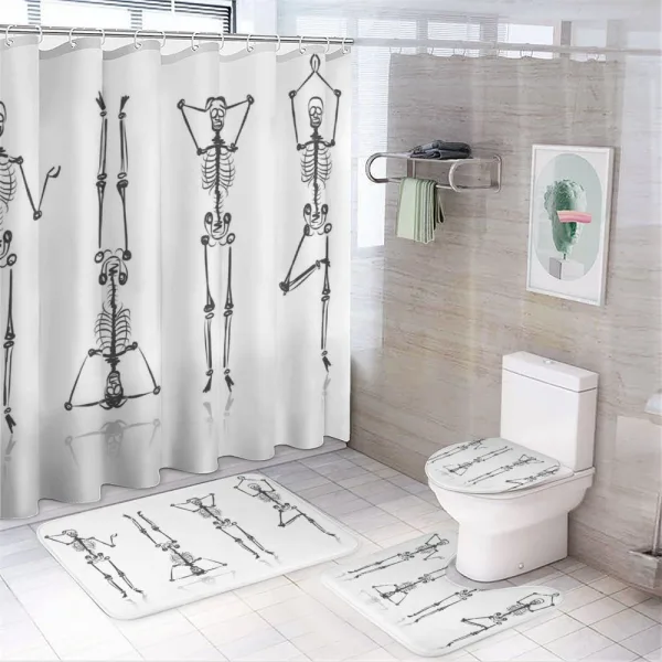 Dancing Halloween on a shower curtain