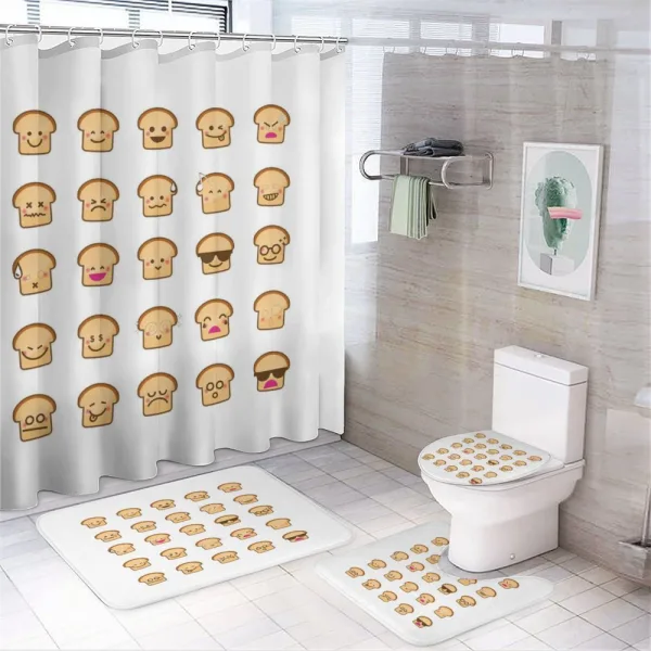 Different Emotions Bread on a shower curtain