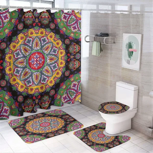 Floral Folkloric Art on a shower curtain