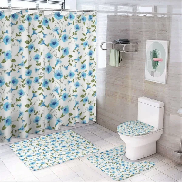 Fresh Bindweed Blossoms on a shower curtain