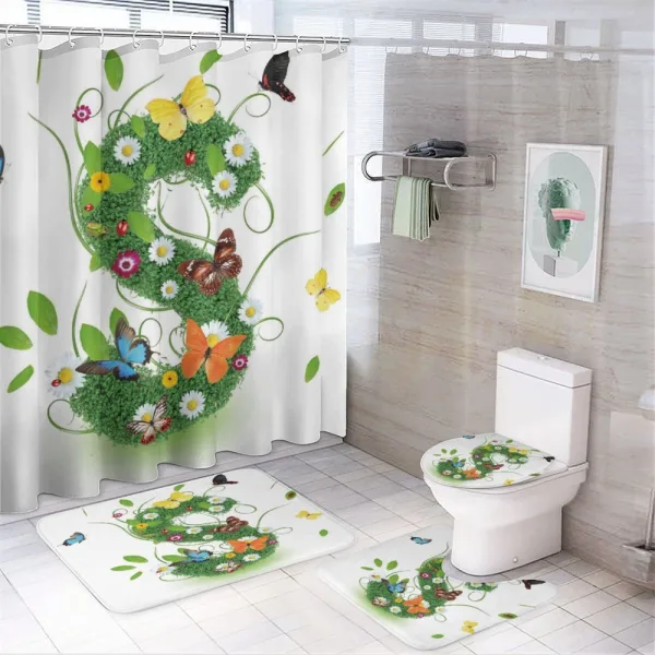 Healthy Green Leaves S on a shower curtain