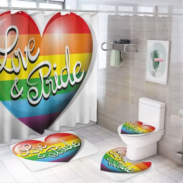 Heart and Text on a shower curtain