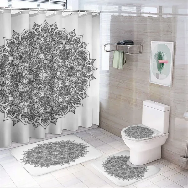 Mandala Ottoman Floral on a shower curtain