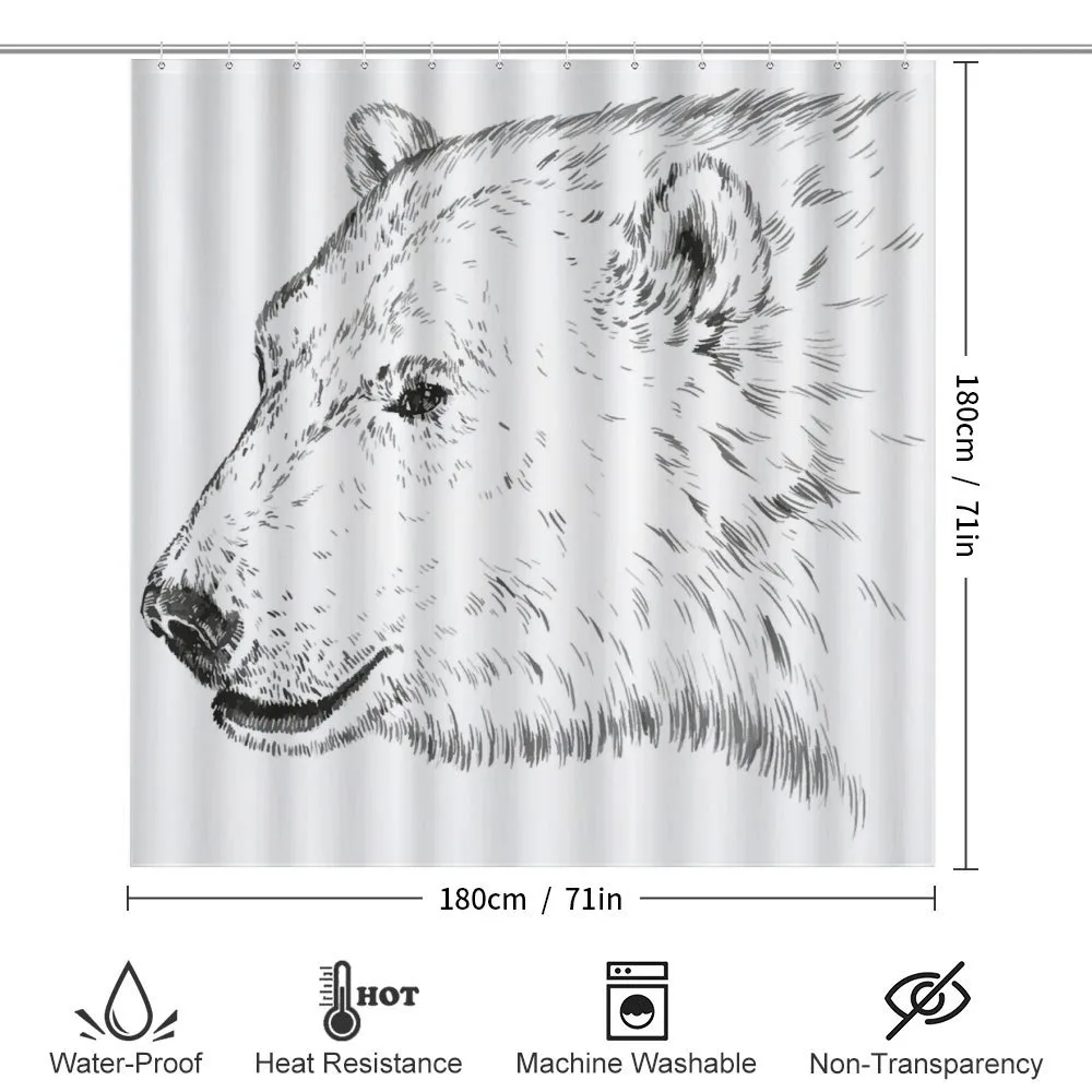 Polar Bear Face Sketchy — Detail 2