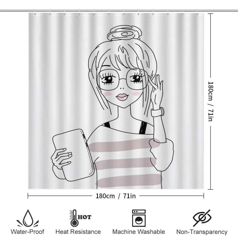 Sketchy Hipster Girl Tablet — Detail 2