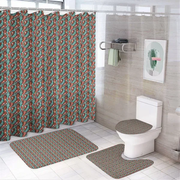 Wavy Lines Grunge on a shower curtain