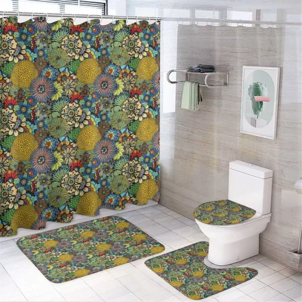Whimsical Florist Doodle on a shower curtain