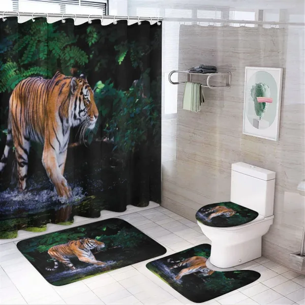 Wild Jungle Tiger Tree on a shower curtain