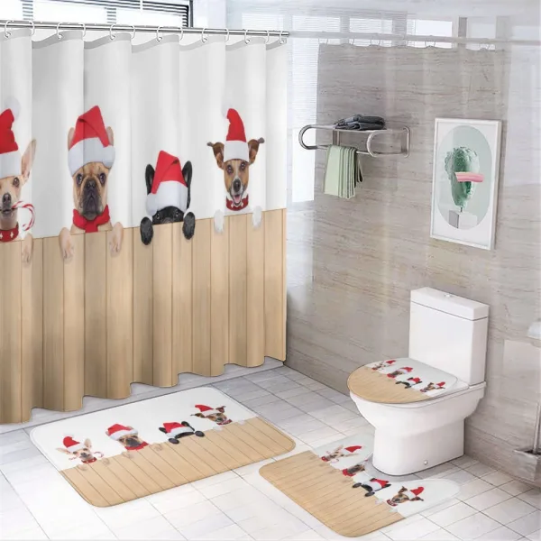 Wooden Fences Humor on a shower curtain