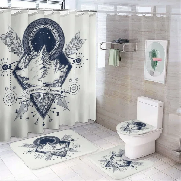 Boho Mountains Arrows on a shower curtain