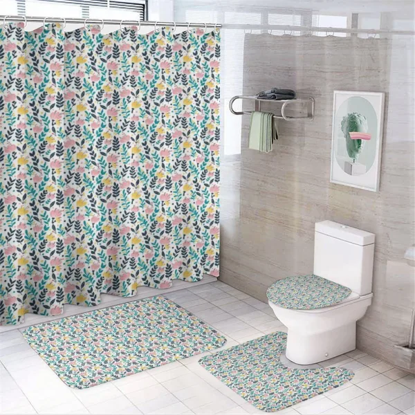 Botanical Flora Spring Art on a shower curtain