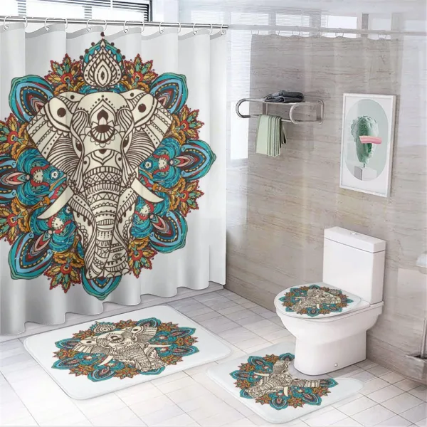 Building of Savior on a shower curtain