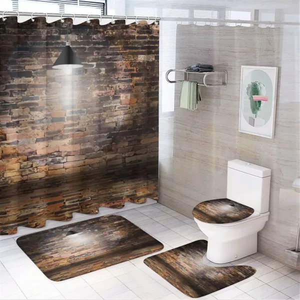 City Life Image Brick on a shower curtain