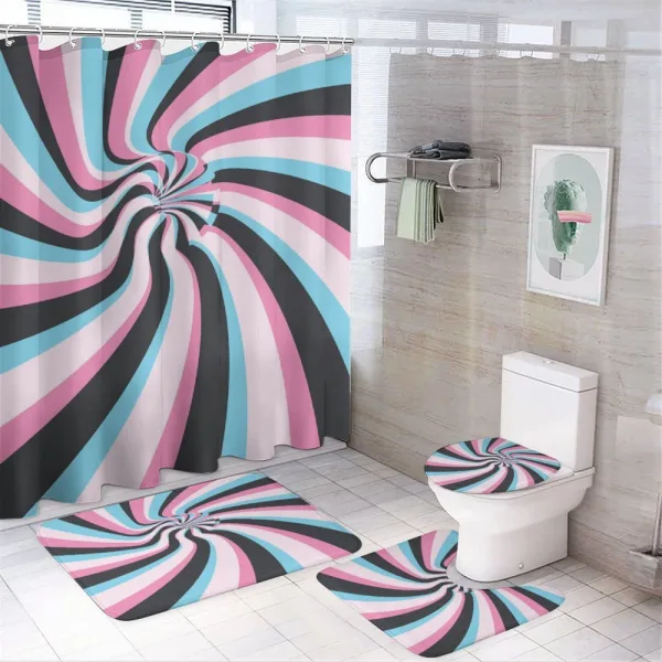 Distorted Spiral on a shower curtain
