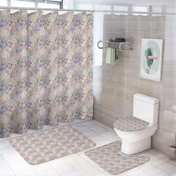 Farm Flower Lilacs Bloom on a shower curtain