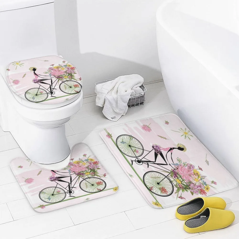 Girl Riding Bike Flowers — Detail 3
