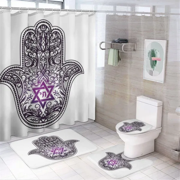 Hand Drawn Swirls and Curls on a shower curtain