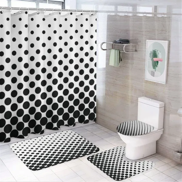 Minimalist Polka Dots on a shower curtain