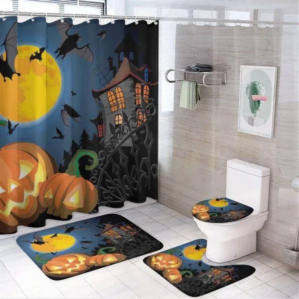 Moon Pumpkin on a shower curtain