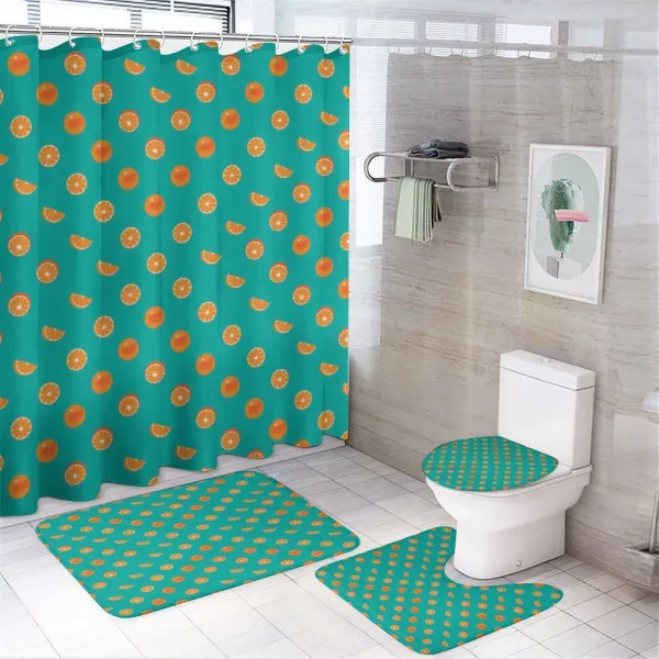 Peel and Slice Fruits Design on a shower curtain