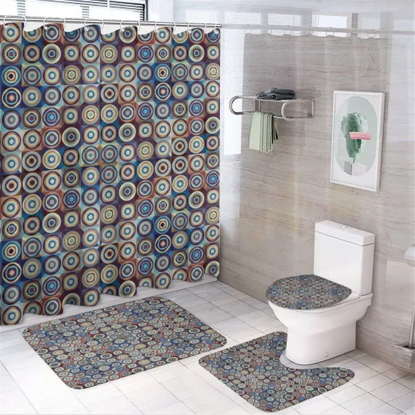 Ring Formed Circles on a shower curtain