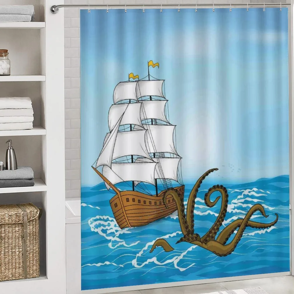 Ship in Waves and Kraken — Detail 4