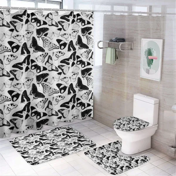 Silhouette of Insects on a shower curtain