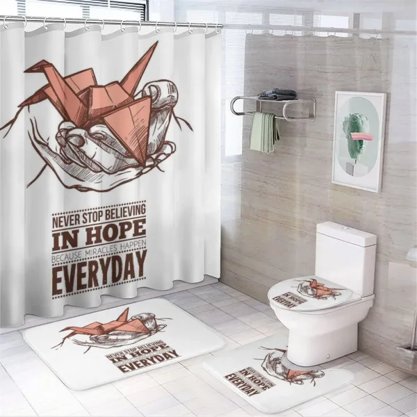 Sketch Hands and Crane on a shower curtain