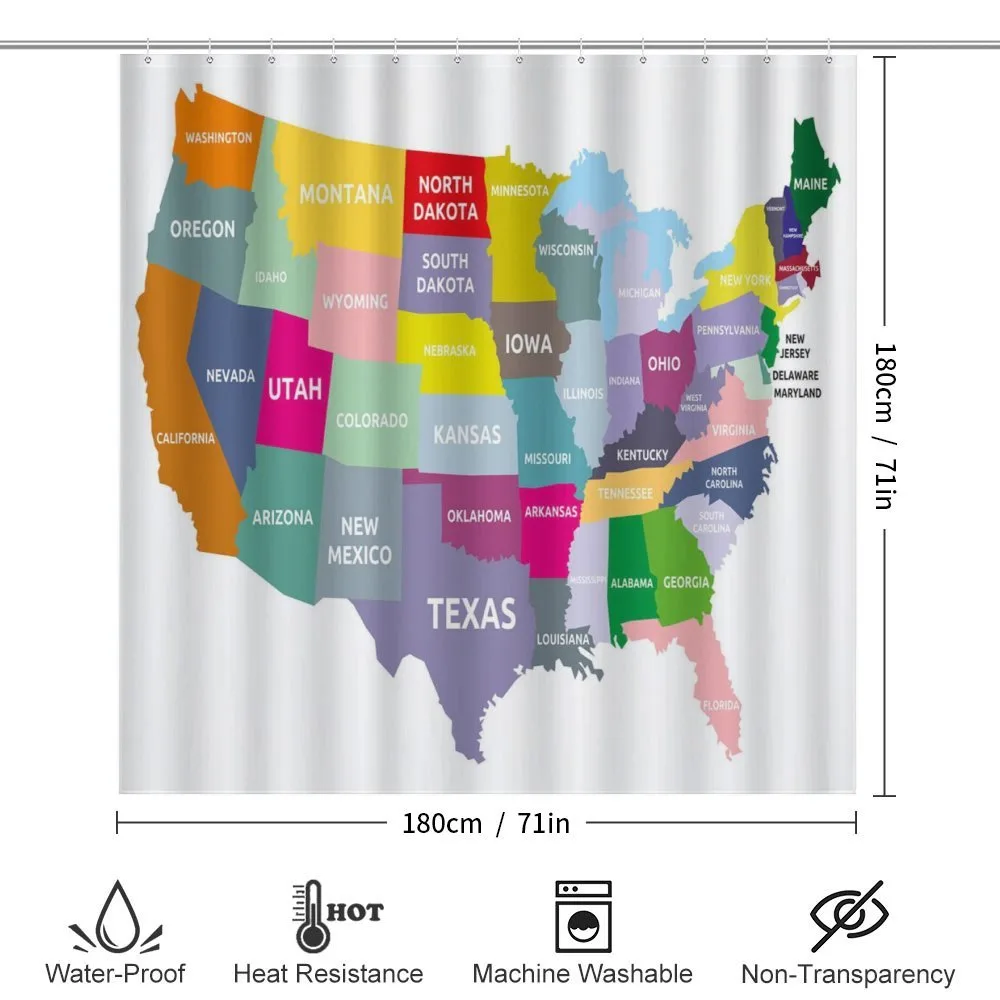 USA Map Colorful States — Detail 2