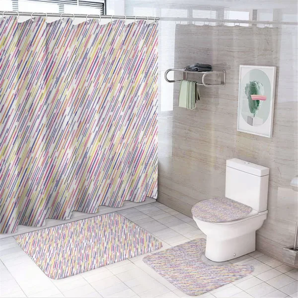 Vintage Doodle Lines on a shower curtain