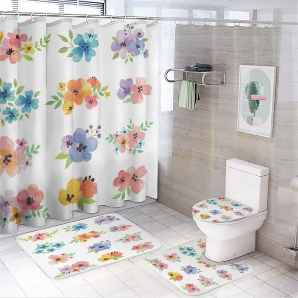 Watercolor Bouquets on a shower curtain